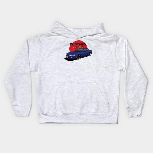 Nissan Silvia S13 Kids Hoodie by Neron Art